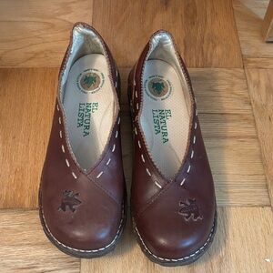 El Naturalista Chestnut Leather Slip-Ons